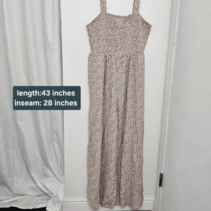 NWT Dokotoo Mauve & Floral Smocked Wide Leg Jumpsuit Size 2XL